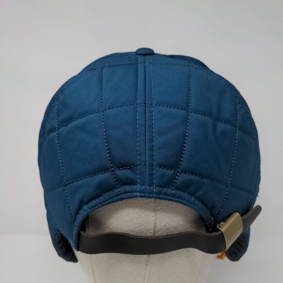 Leisure Time Slideback Hat Blue One Size Chin Strap Ear Flap Quilted - Picture 7 of 9